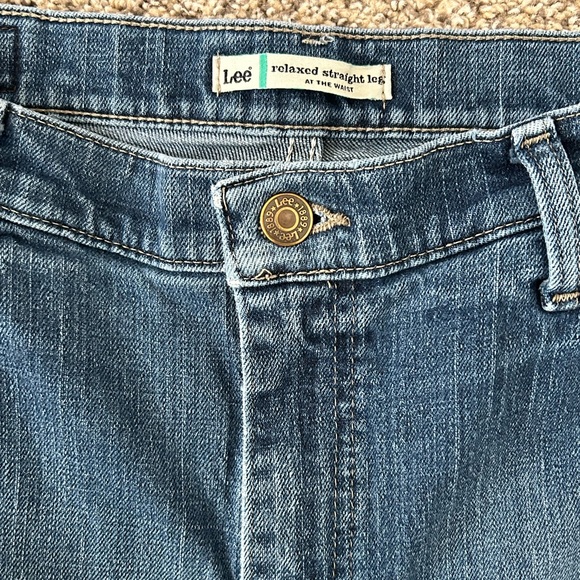 LEE RELAXED STRAIGHT LEG AT THE WAIST BLUE DENIM JEANS SIZE 12 M WOMENS - Picture 2 of 9